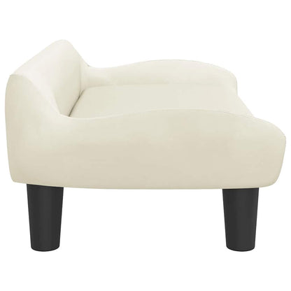 Kids Sofa Cream Velvet (100% polyester), solid pine wood, plastic
