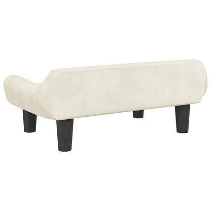 Kids Sofa Cream Velvet (100% polyester), solid pine wood, plastic
