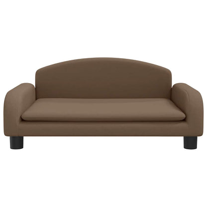 Kids Sofa Brown Polyester Mini Durable Kids Sofa Rectangular