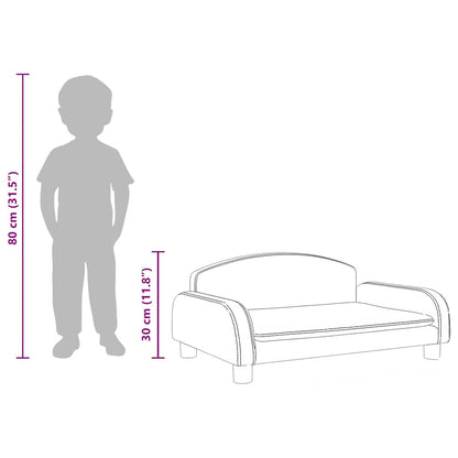 Kids Sofa Brown Polyester Mini Durable Kids Sofa Rectangular