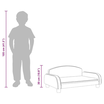 Kids Sofa Taupe Polyester fabric, Solid pine wood, Foam Mini