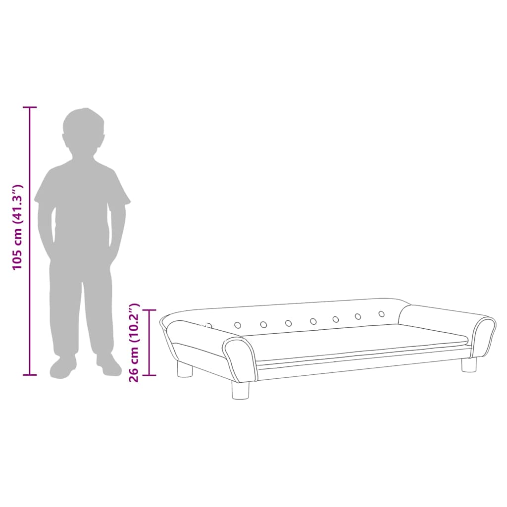 Kids Sofa Cream Velvet (100% polyester), solid pine wood, foam Mini