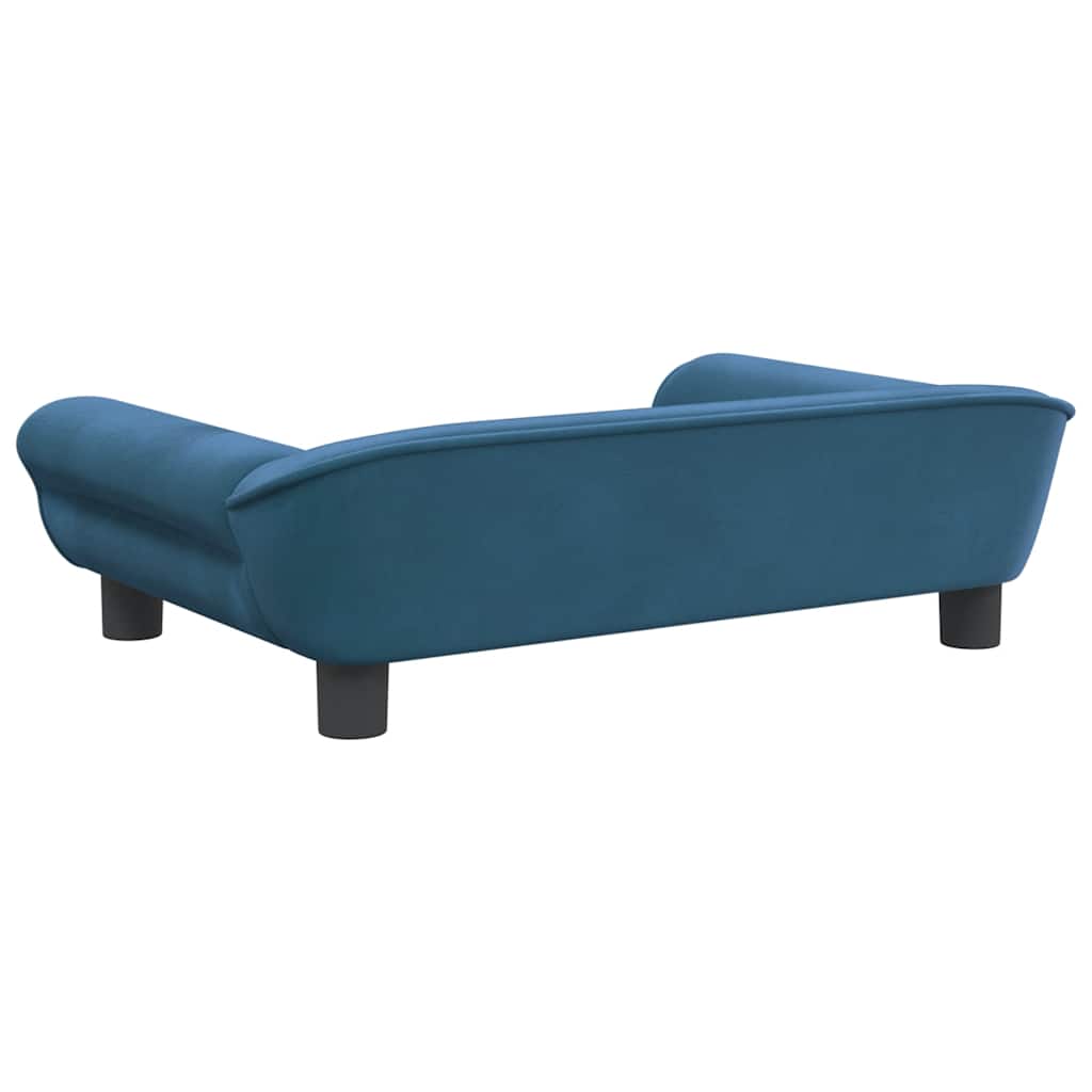 Kids Sofa Blue Velvet, Pine wood, Plastic Mini Durable