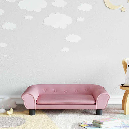 Kids Sofa Pink Velvet, solid pine wood, foam Mini