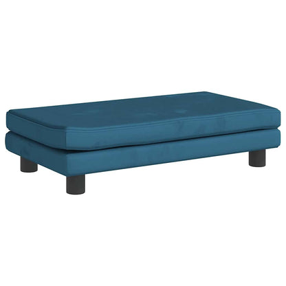 Kids Sofa Blue Velvet (100% polyester), Solid pine wood Mini