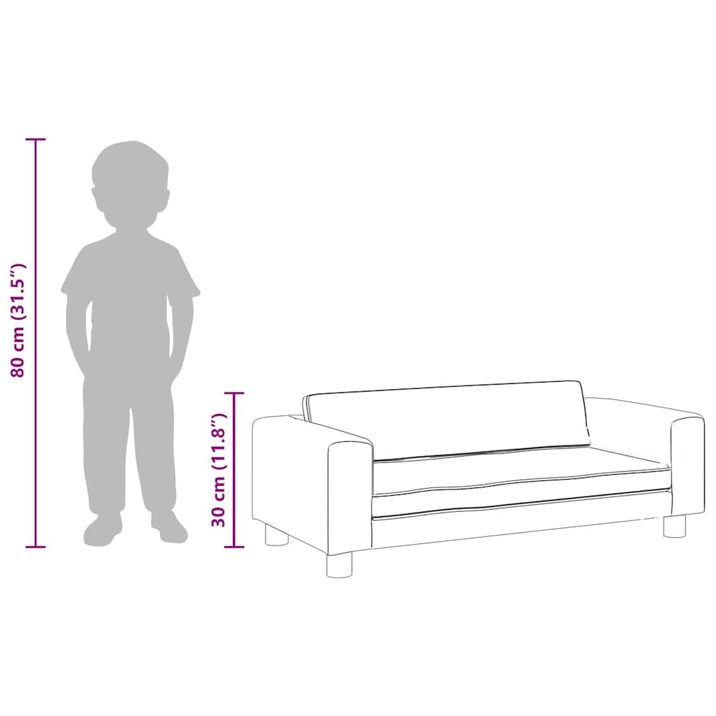 Kids Sofa Blue Velvet (100% polyester), Solid pine wood Mini