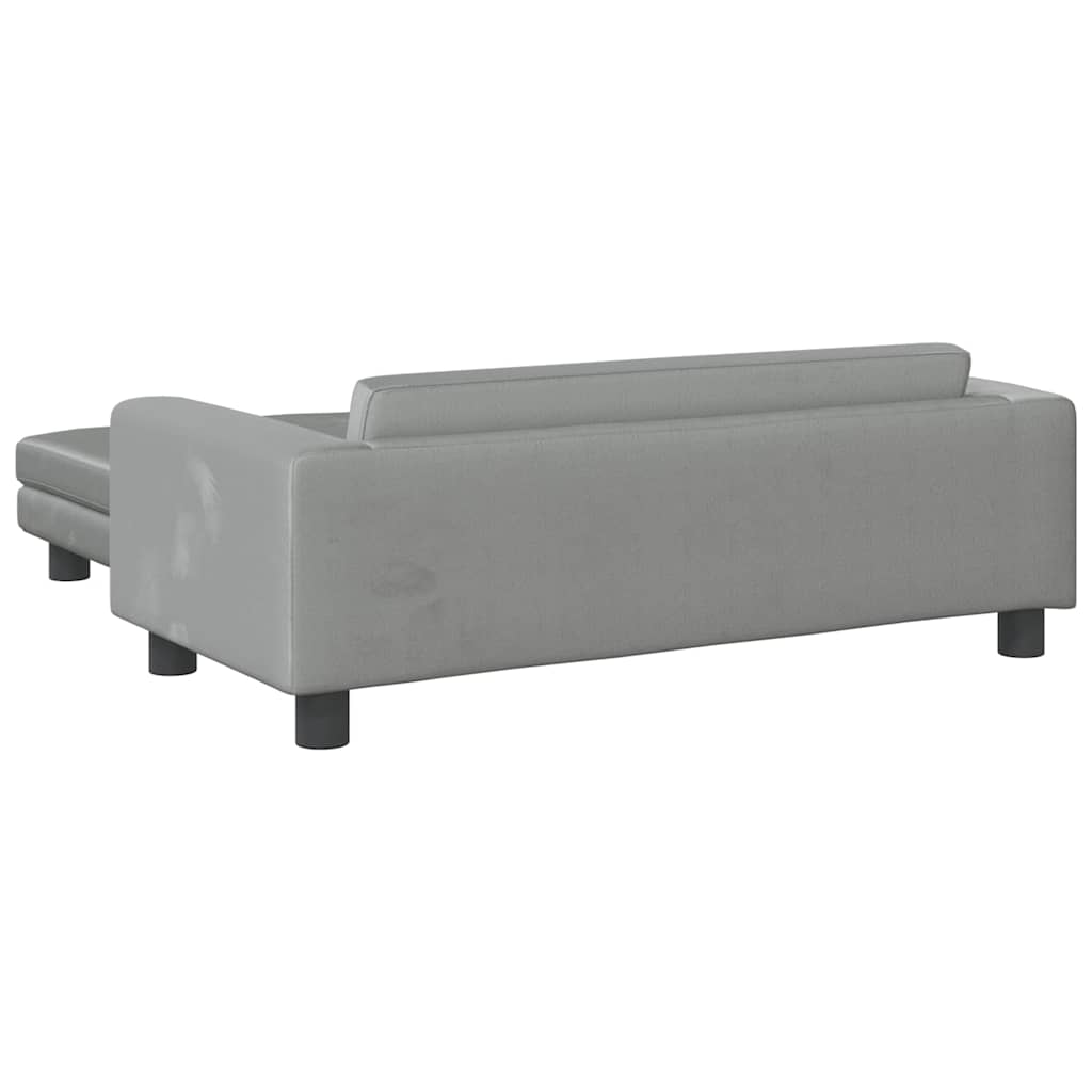 Kids Sofa Light grey Velvet, Solid pine wood, Foam Mini