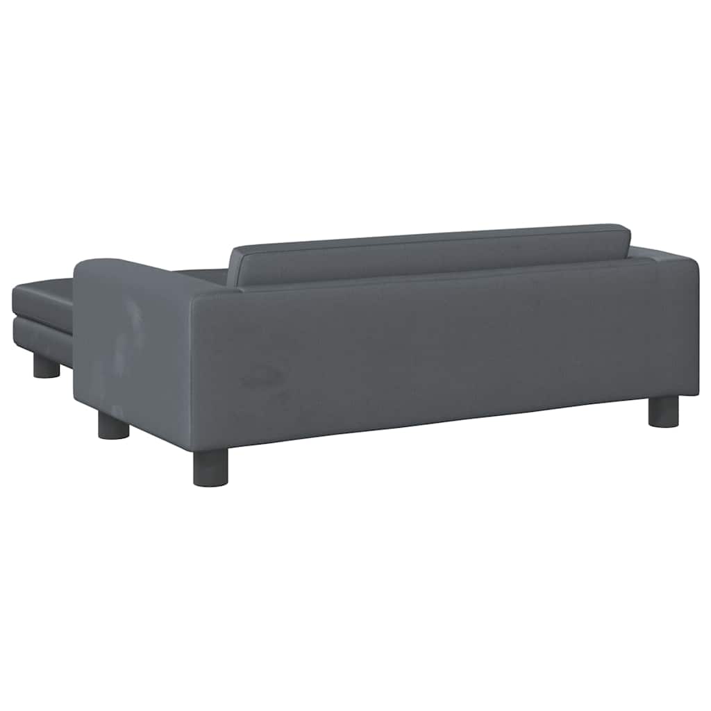 Kids Sofa Dark Grey Velvet, solid pine wood Mini Kids Sofa