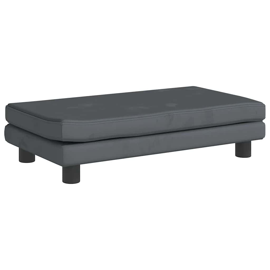 Kids Sofa Dark Grey Velvet, solid pine wood Mini Kids Sofa