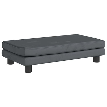 Kids Sofa Dark Grey Velvet, solid pine wood Mini Kids Sofa