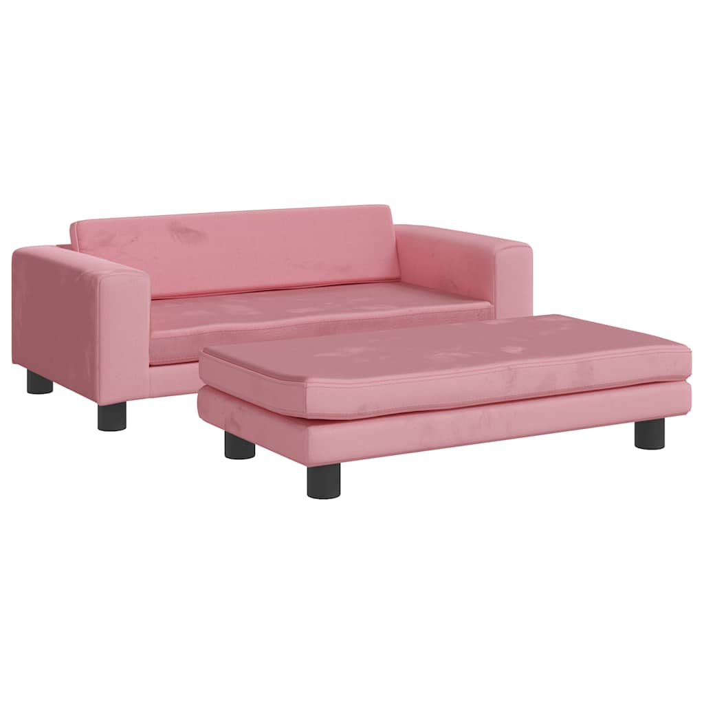 Kids Sofa Pink Velvet (100% polyester) Mini Durable Kids Sofa