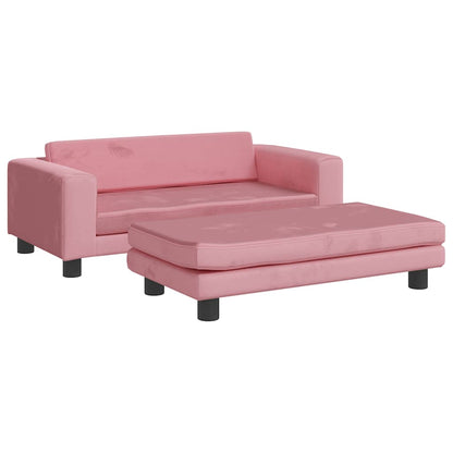 Kids Sofa Pink Velvet (100% polyester) Mini Durable Kids Sofa