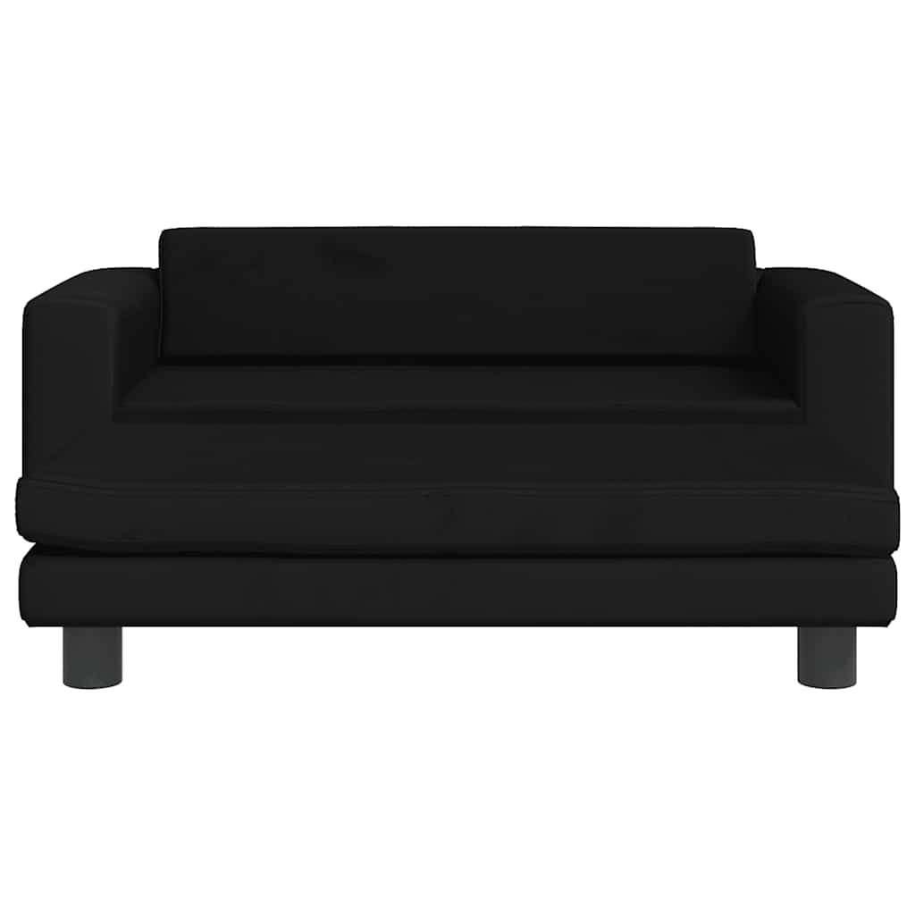 Kids Sofa Black Velvet (100% polyester), solid pine wood Mini