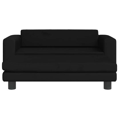 Kids Sofa Black Velvet (100% polyester), solid pine wood Mini