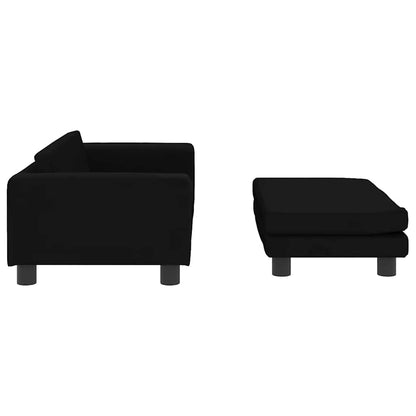 Kids Sofa Black Velvet (100% polyester), solid pine wood Mini
