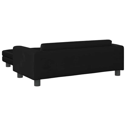 Kids Sofa Black Velvet (100% polyester), solid pine wood Mini