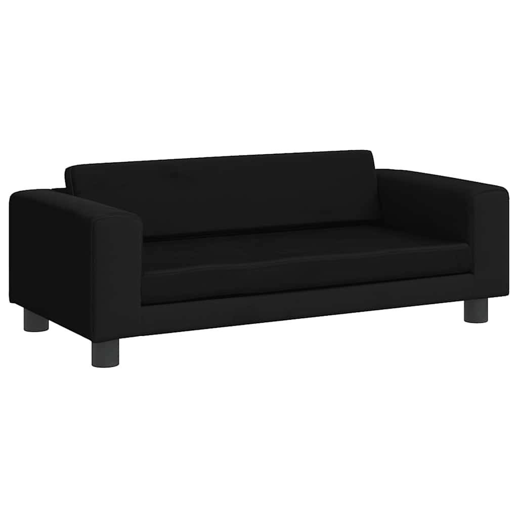 Kids Sofa Black Velvet (100% polyester), solid pine wood Mini