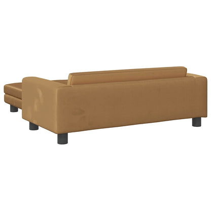 Kids Sofa Brown Velvet (100% polyester), solid pine wood, foam Mini