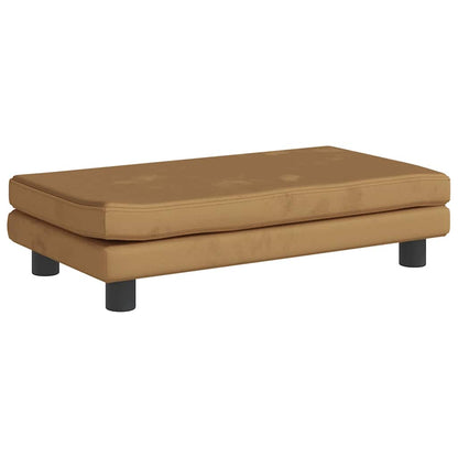 Kids Sofa Brown Velvet (100% polyester), solid pine wood, foam Mini