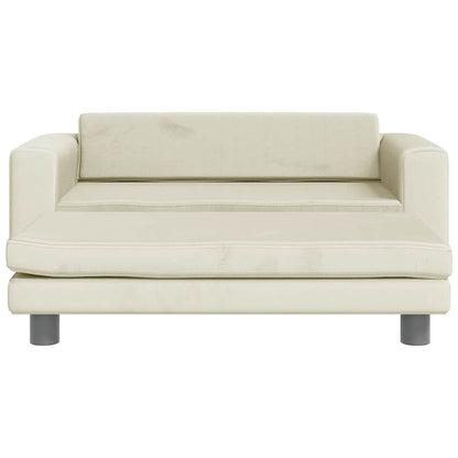 Kids Sofa Cream Velvet Mini Durable Kids Sofa Rectangular