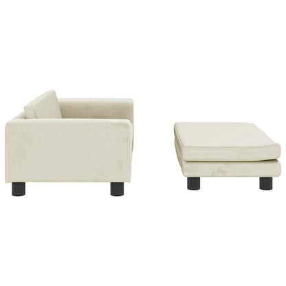 Kids Sofa Cream Velvet Mini Durable Kids Sofa Rectangular
