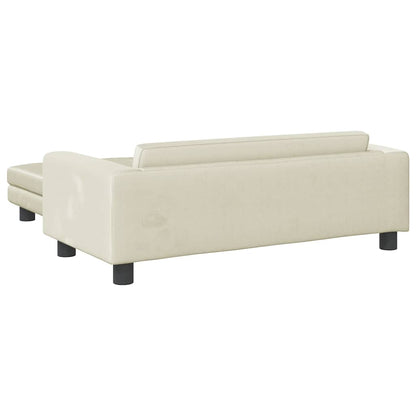Kids Sofa Cream Velvet Mini Durable Kids Sofa Rectangular