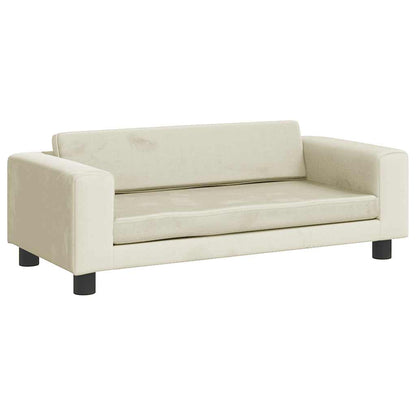 Kids Sofa Cream Velvet Mini Durable Kids Sofa Rectangular