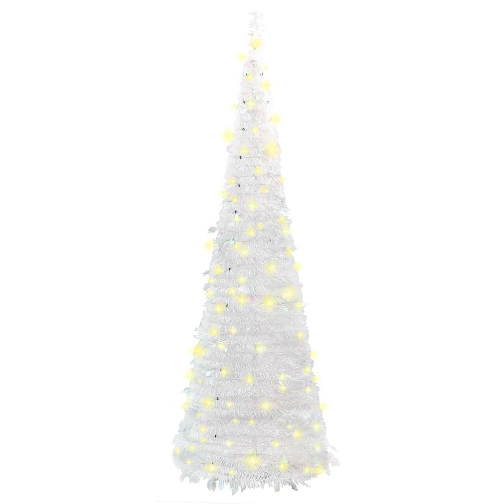 Artificial Christmas Tree White PVC Medium Collapsible
