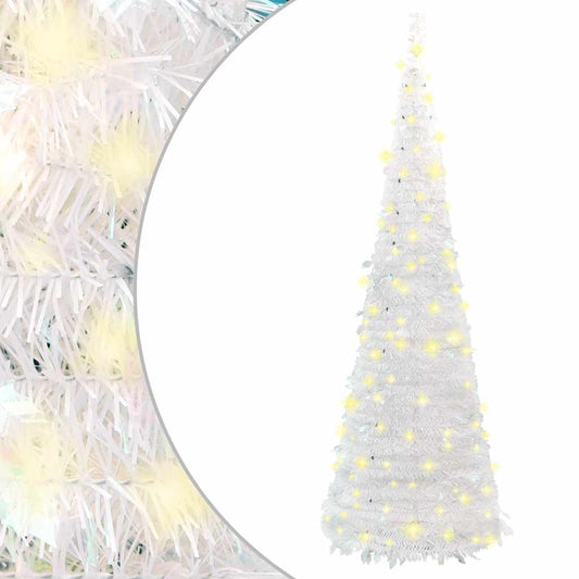 Artificial Christmas Tree White PVC and metal Collapsible