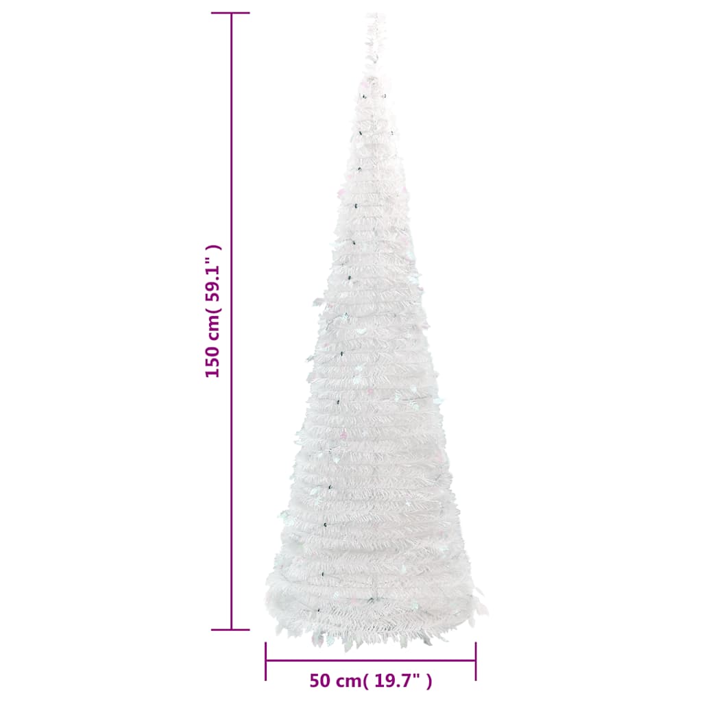 Artificial Christmas Tree White PVC and metal Collapsible