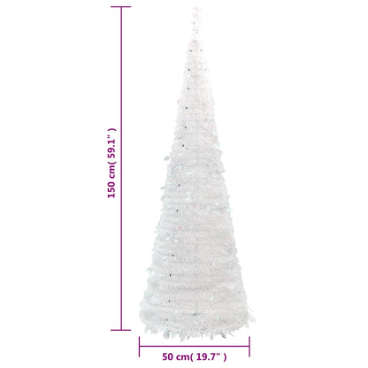 Artificial Christmas Tree White PVC and metal Collapsible