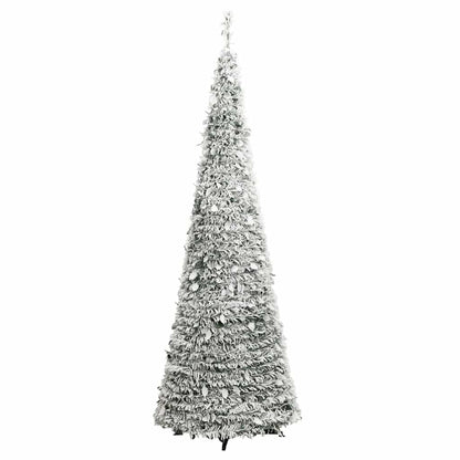 Artificial Christmas Tree Green and white PVC and metal 47.2 in