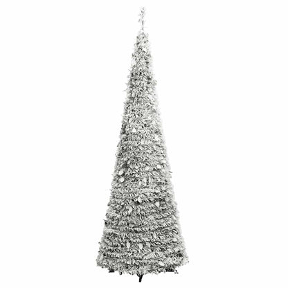 Artificial Christmas Tree Green and white PVC, metal 59 in