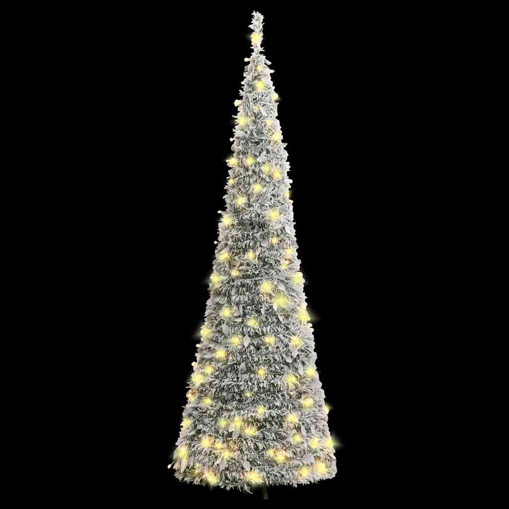 Artificial Christmas Tree Green and white PVC and metal Tall