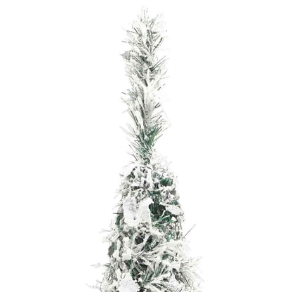 Artificial Christmas Tree Green and white PVC and metal Tall