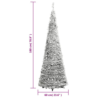 Artificial Christmas Tree Green and white PVC and metal Tall