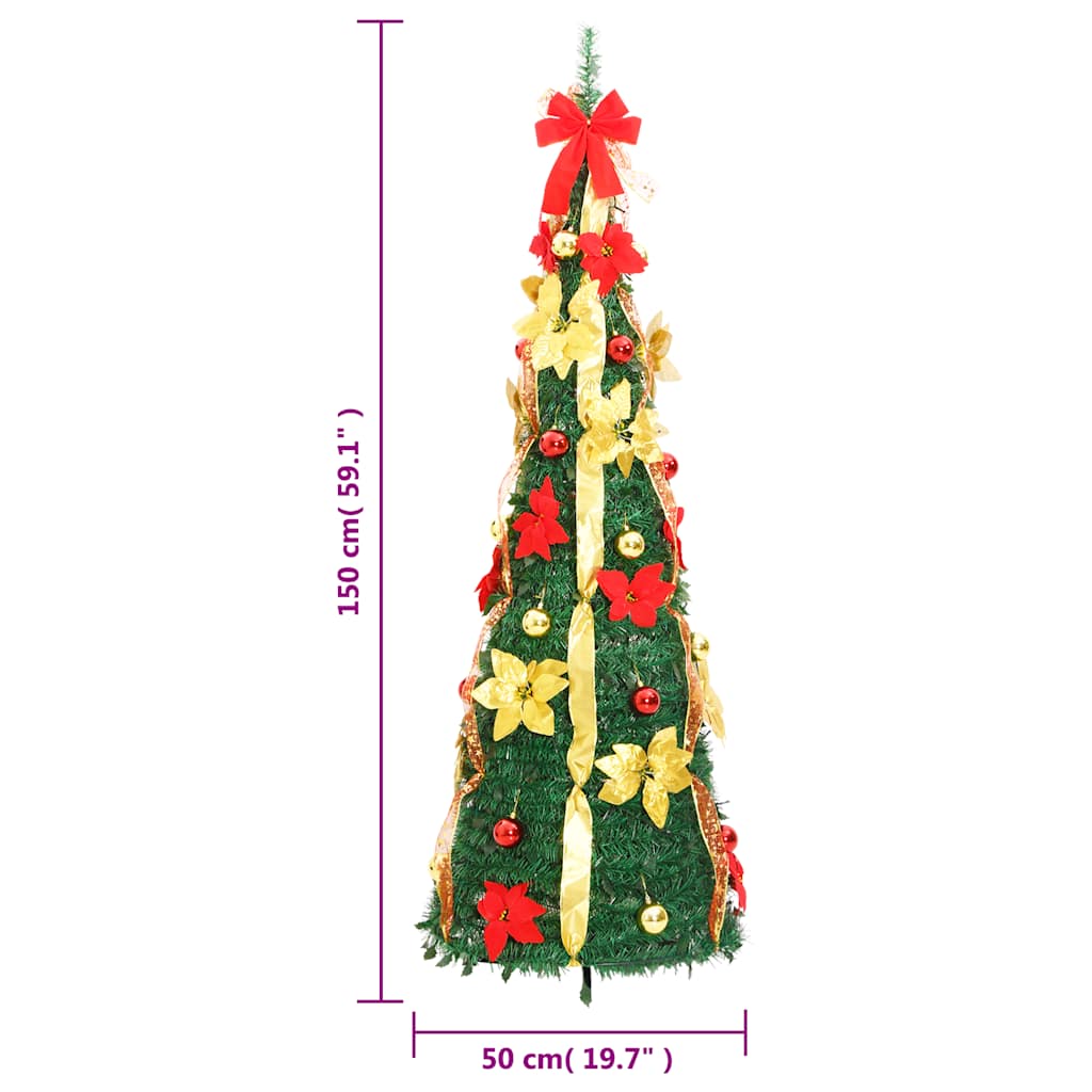 Artificial Christmas Tree Green PVC, metal 59.1 in Collapsible