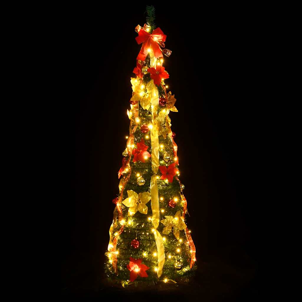 Artificial Christmas Tree Green and warm white PVC, Metal 70.9 in