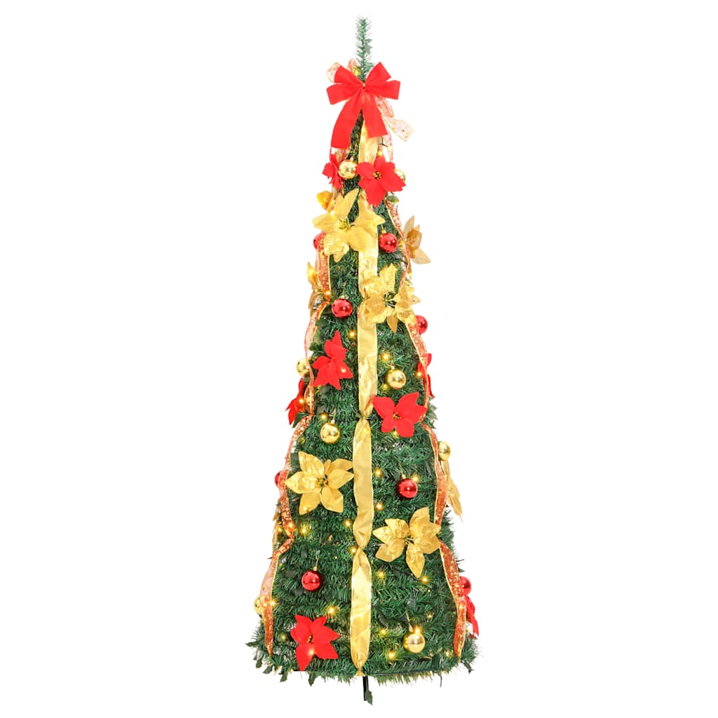 Artificial Christmas Tree Green and warm white PVC, Metal 70.9 in