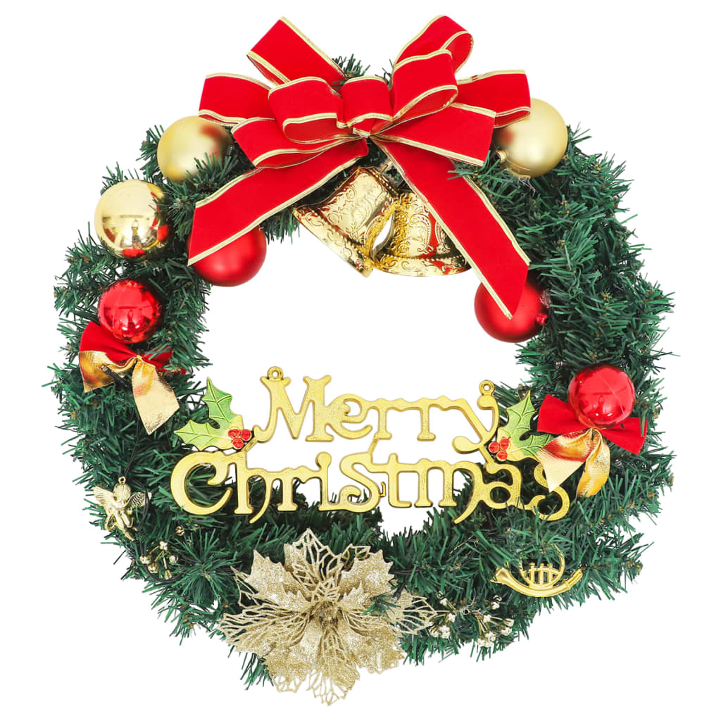 Christmas Wreath Green PVC 23.6 in Decorative Inlays