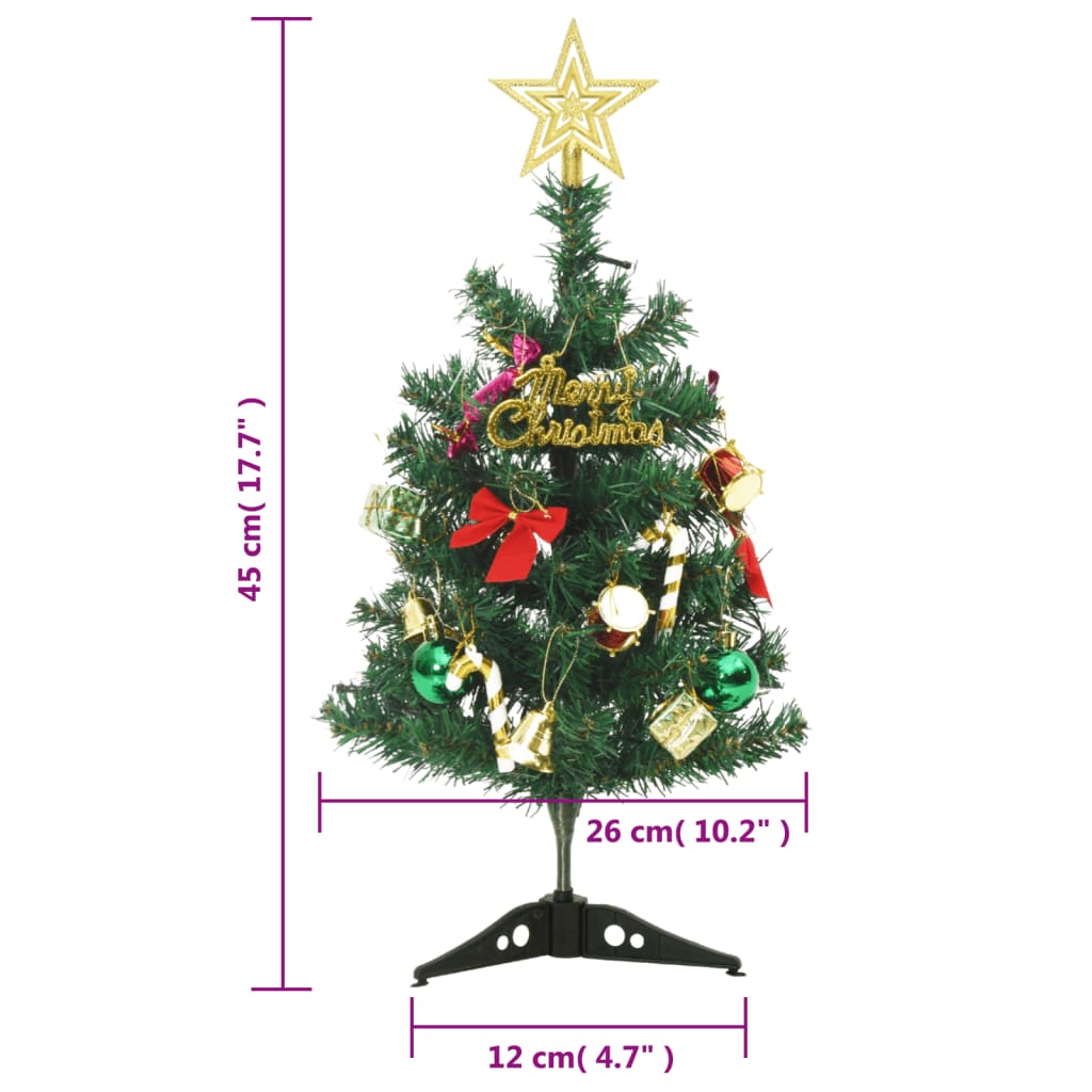 Mini Artificial Christmas Tree Green PVC Small