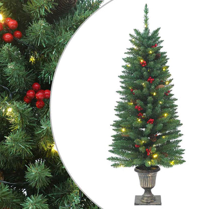 Artificial Christmas Tree Green PVC, Metal 47.2 in tall