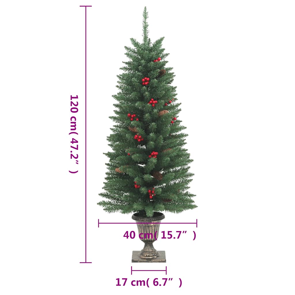 Artificial Christmas Tree Green PVC, Metal 47.2 in tall