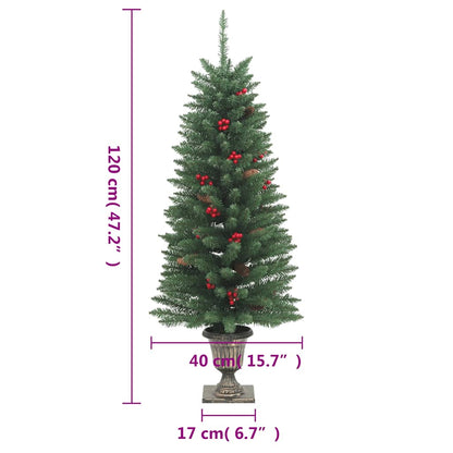 Artificial Christmas Tree Green PVC, Metal 47.2 in tall