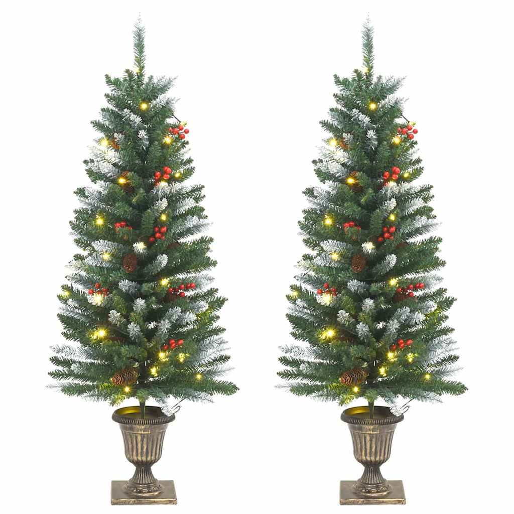 Artificial Christmas Tree Green and White PVC, Metal 47.2 in