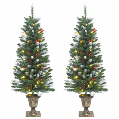 Artificial Christmas Tree Green and White PVC, Metal 47.2 in