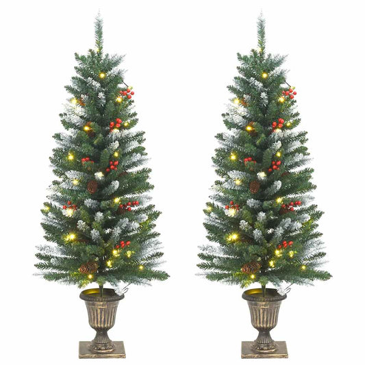 Artificial Christmas Tree Green and White PVC, Metal 47.2 in