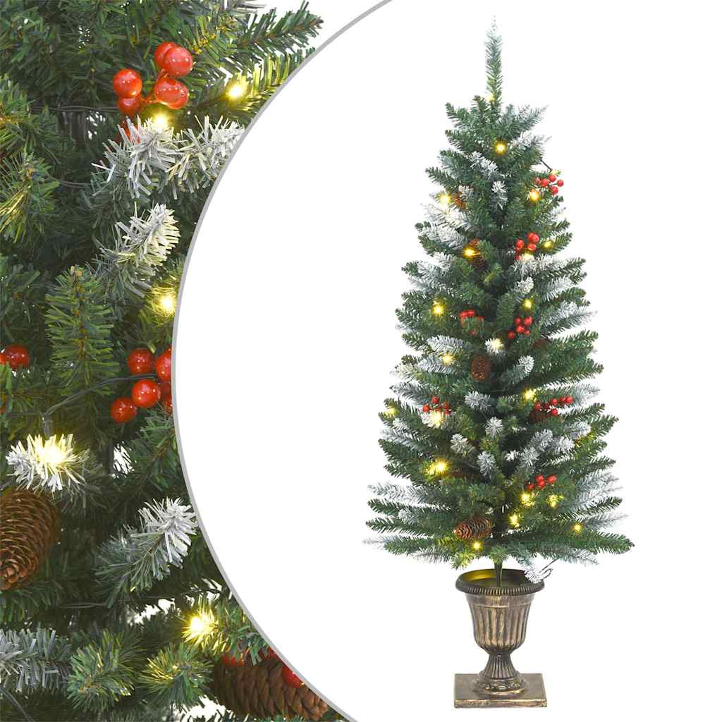 Artificial Christmas Tree Green and White PVC, Metal 47.2 in