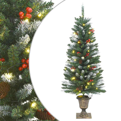 Artificial Christmas Tree Green and White PVC, Metal 47.2 in