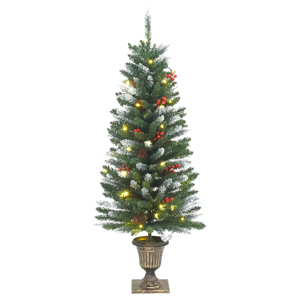 Artificial Christmas Tree Green and White PVC, Metal 47.2 in